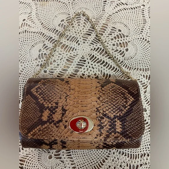 Coach Mini Ruby Python Embossed Purse. - Picture 1 of 9